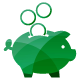 piggy bank with coins falling in life planning and wealth management icon