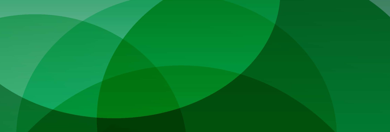 Dieterich Bank's branding texture. A group of overlaying circles in shades of green.