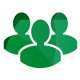 group of three silhouettes employee solutions icon
