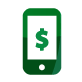 Mobile phone with dollar sign on screen