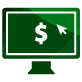 computer screen with dollar sign