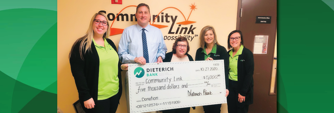 Check Presentation to Community Link for $5000.
