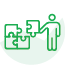 individual completing puzzle icon