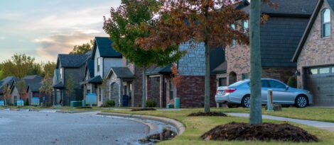 A quiet suburban street.