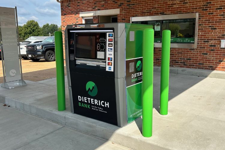 Dieterich Bank's ITM machine at the Downtown Waterloo Branch.