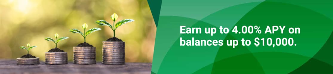 Earn up to 4.00% APY on balances up to 10,000