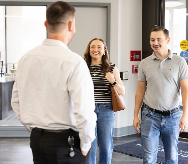 Couple meeting with lender
